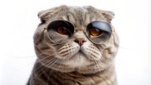 Scottish fold cat  wearing sunglasses 28feb24 (1)