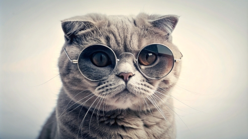 Scottish fold cat  wearing sunglasses 28feb24 (10)