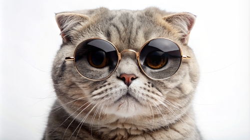 Scottish fold cat  wearing sunglasses 28feb24 (11)