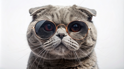 Scottish fold cat  wearing sunglasses 28feb24 (13)