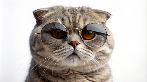 Scottish fold cat  wearing sunglasses 28feb24 (14)