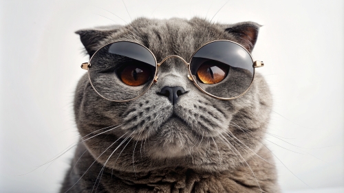 Scottish fold cat  wearing sunglasses 28feb24 (15)