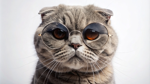 Scottish fold cat  wearing sunglasses 28feb24 (2)