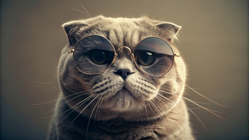 Scottish fold cat  wearing sunglasses 28feb24 (3)