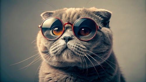 Scottish fold cat  wearing sunglasses 28feb24 (4)