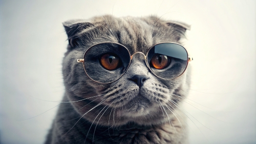 Scottish fold cat  wearing sunglasses 28feb24 (5)