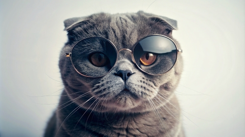 Scottish fold cat  wearing sunglasses 28feb24 (6)