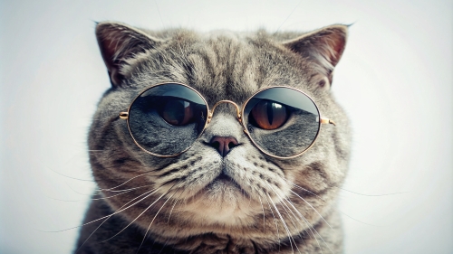 Scottish fold cat  wearing sunglasses 28feb24 (8)