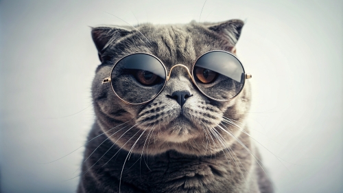 Scottish fold cat  wearing sunglasses 28feb24 (9)