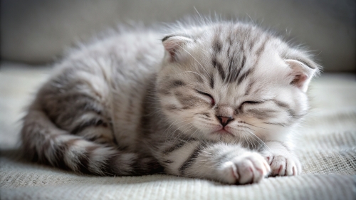 Scottish fold cute kitten sleeping 25feb24 (1)