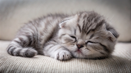 Scottish fold cute kitten sleeping 25feb24 (11)