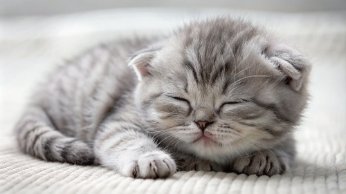 Scottish fold cute kitten sleeping 25feb24 (5)