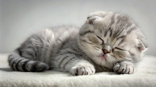 Scottish fold cute kitten sleeping 25feb24 (8)