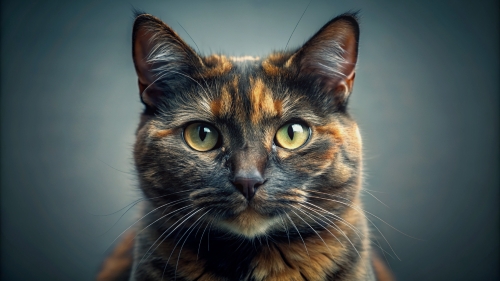 Tortoiseshell cat, Face Close Up 27feb24 (12)